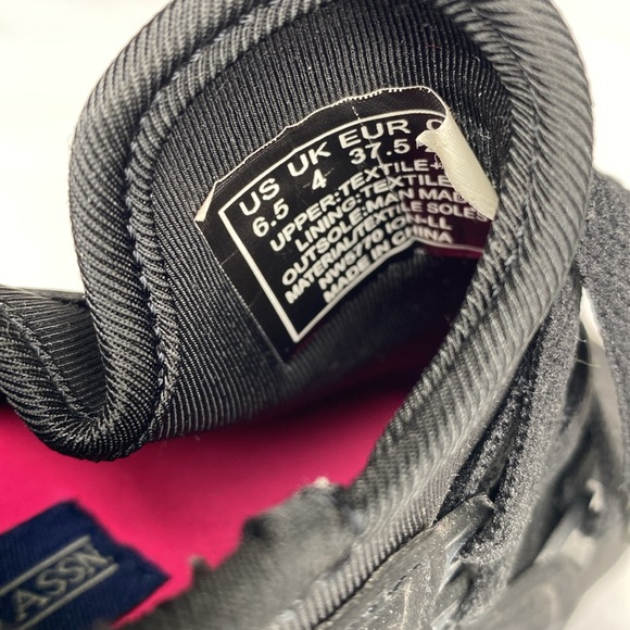 US POLO ASSN. Black and pink slip on sock sneakers with laces SIZE 6.5 - Picture 3 of 10